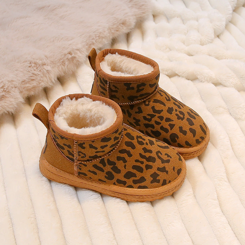 Casual Unisex Leopard Round Toe Snow Boots