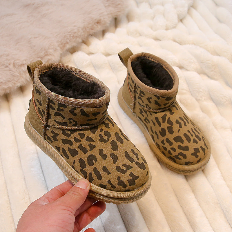 Casual Unisex Leopard Round Toe Snow Boots