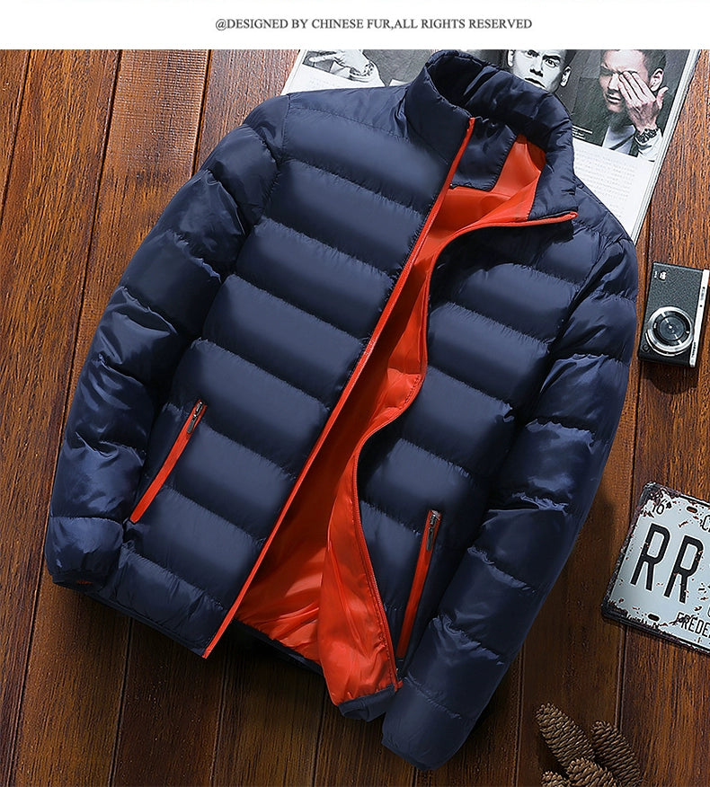 winter thickening exercise cotton-padded coat men's stand collar cardigan outdoor cotton-padded jacket casual jacket warm men