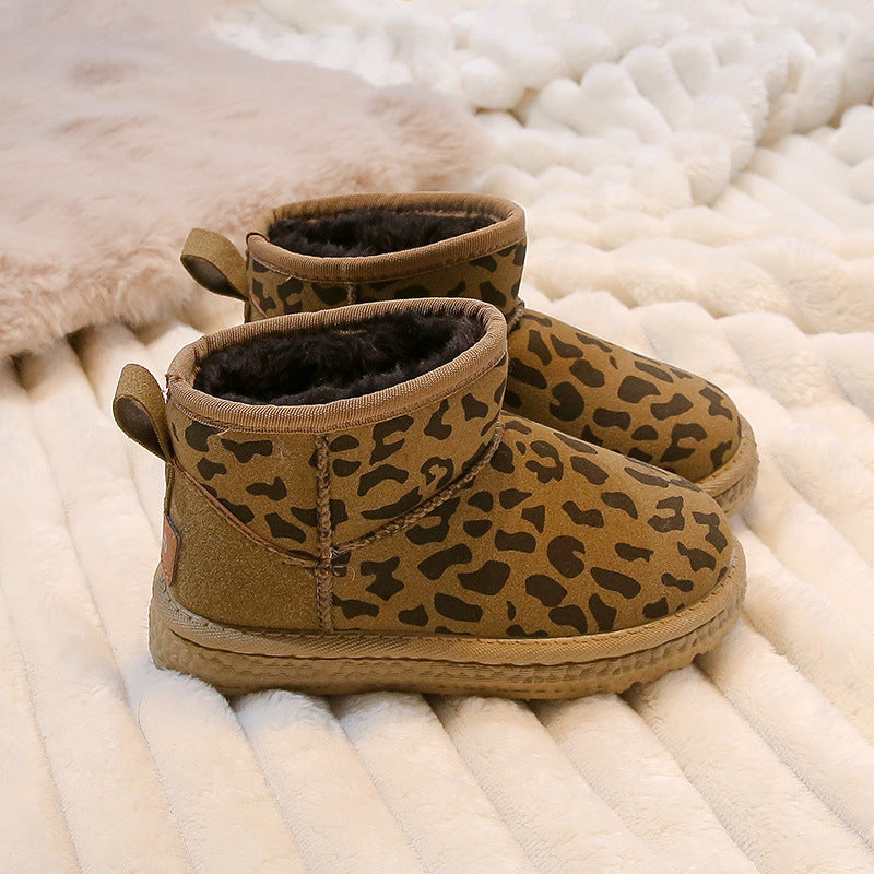 Casual Unisex Leopard Round Toe Snow Boots