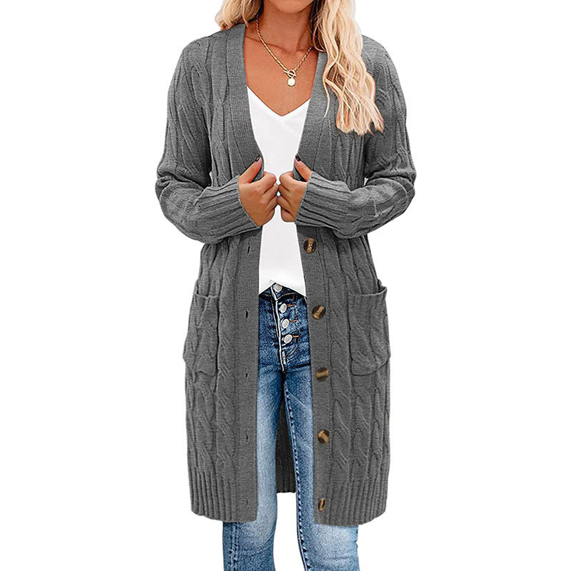 Women's Cardigan Sweater Long Sleeve Sweaters & Cardigans Casual Elegant Solid Color