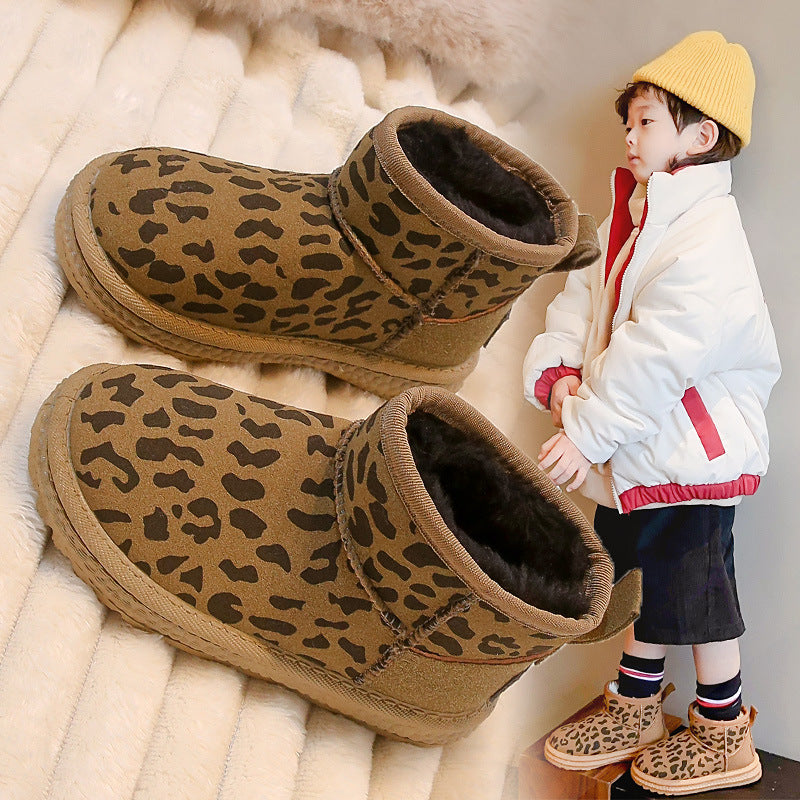 Casual Unisex Leopard Round Toe Snow Boots