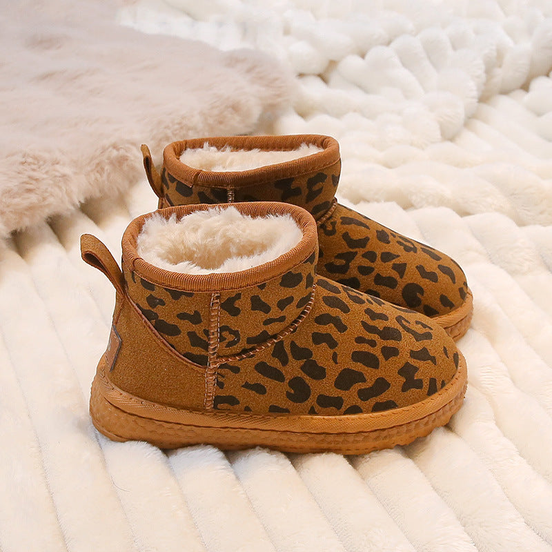 Casual Unisex Leopard Round Toe Snow Boots