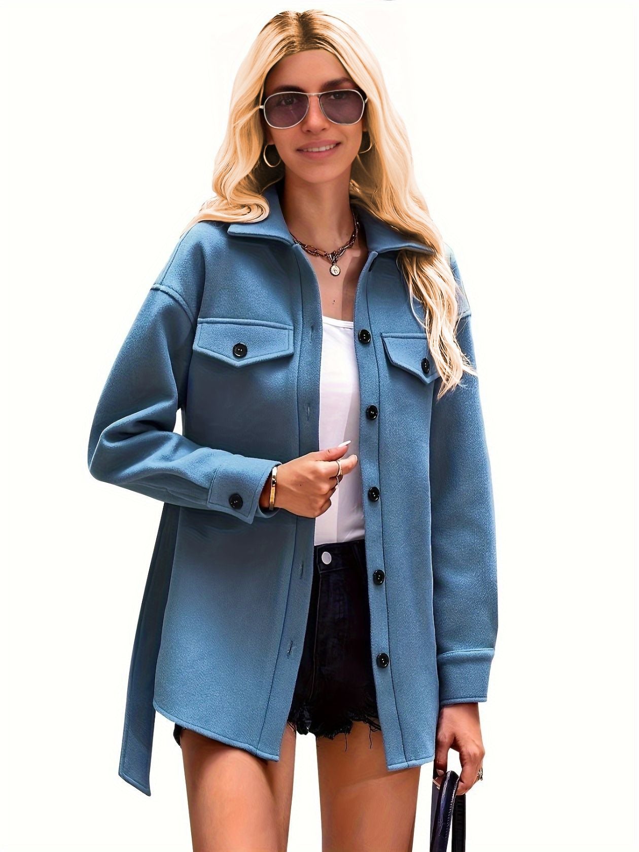 Women's Elegant Streetwear Solid Color Pocket Single Breasted Coat Trench Coat