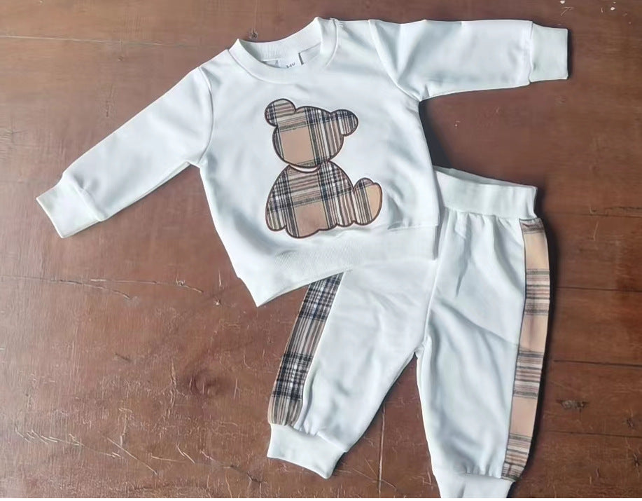 fashion bear cotton boys clothing sets