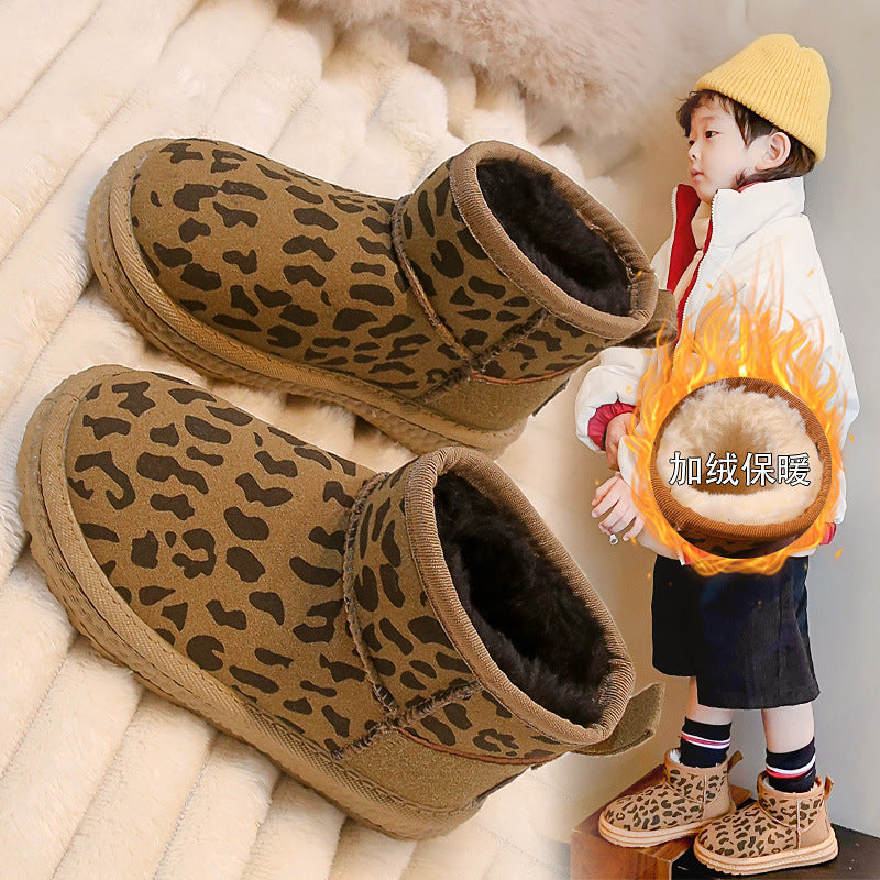 Casual Unisex Leopard Round Toe Snow Boots