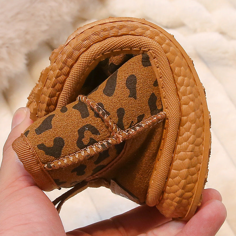 Casual Unisex Leopard Round Toe Snow Boots