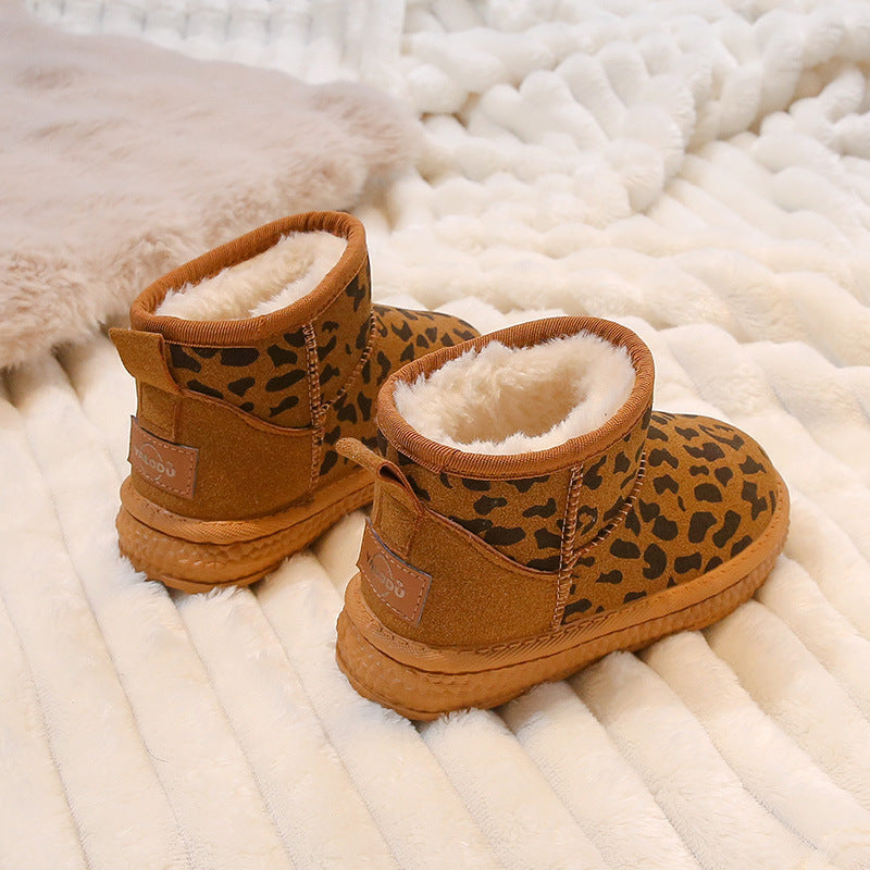 Casual Unisex Leopard Round Toe Snow Boots