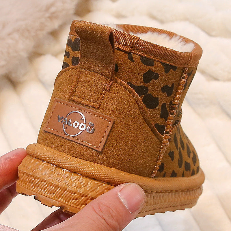 Casual Unisex Leopard Round Toe Snow Boots