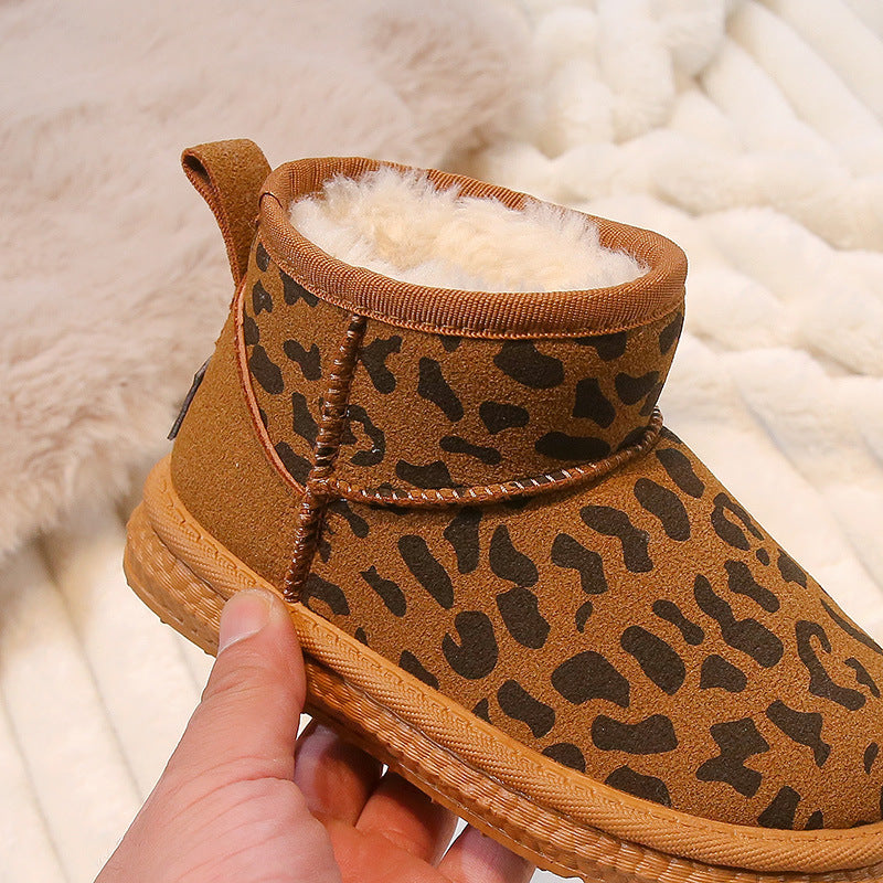 Casual Unisex Leopard Round Toe Snow Boots