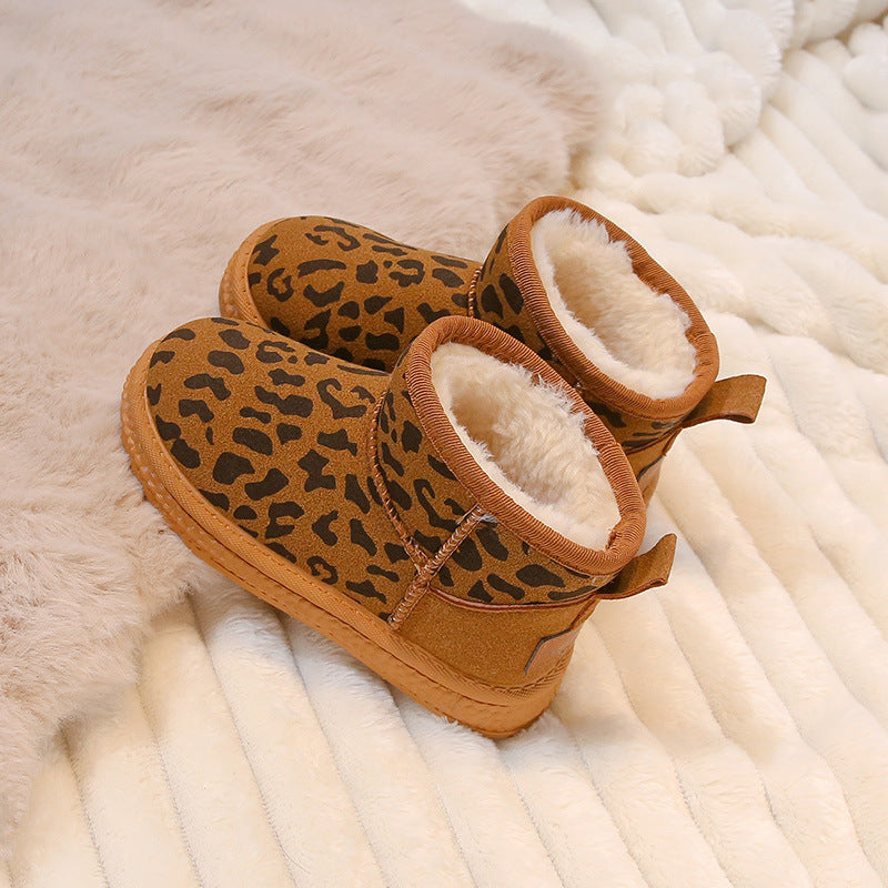 Casual Unisex Leopard Round Toe Snow Boots