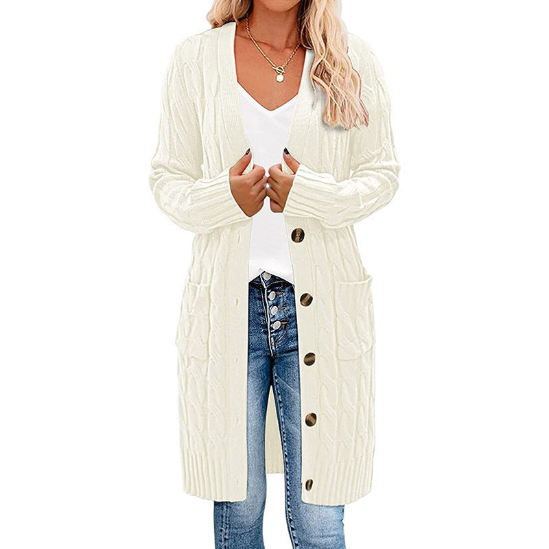 Women's Cardigan Sweater Long Sleeve Sweaters & Cardigans Casual Elegant Solid Color