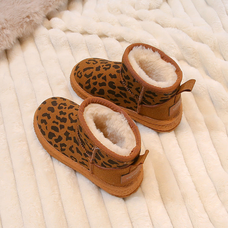 Casual Unisex Leopard Round Toe Snow Boots