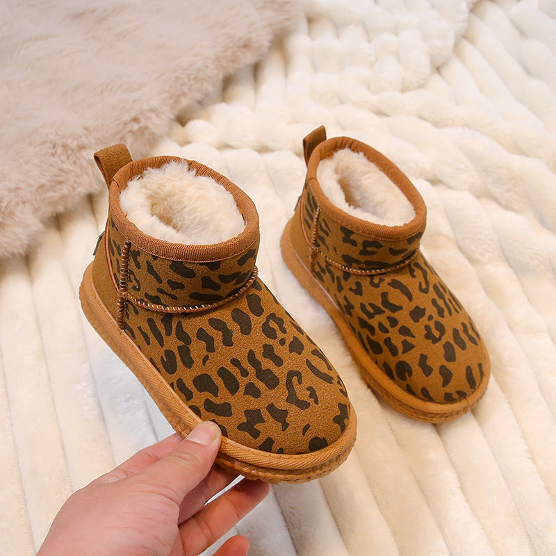 Casual Unisex Leopard Round Toe Snow Boots