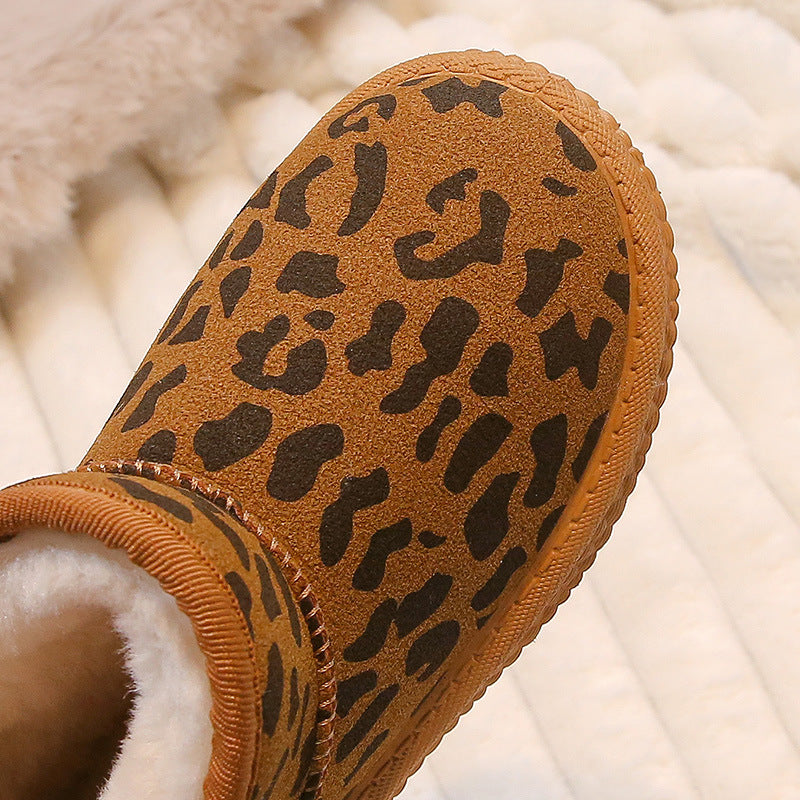 Casual Unisex Leopard Round Toe Snow Boots