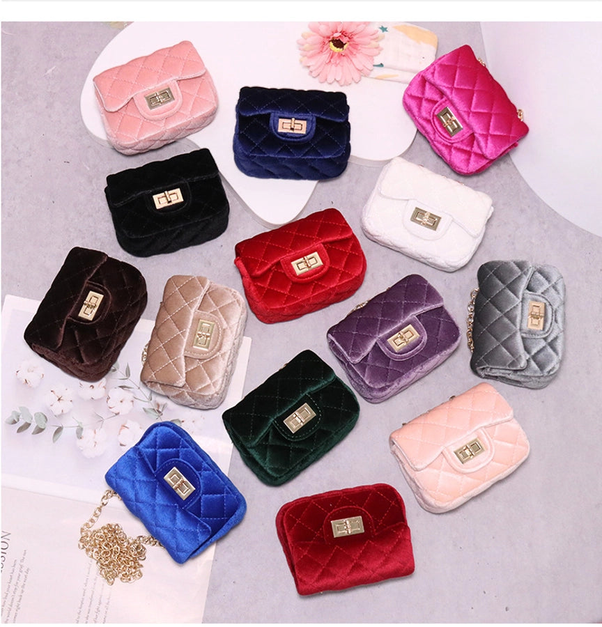 New Girl Bag Small Bag Spring and Autumn New Girl Golden Velvet Water Chestnut Fashion Shoulder Bag Mini Crossbody Bag