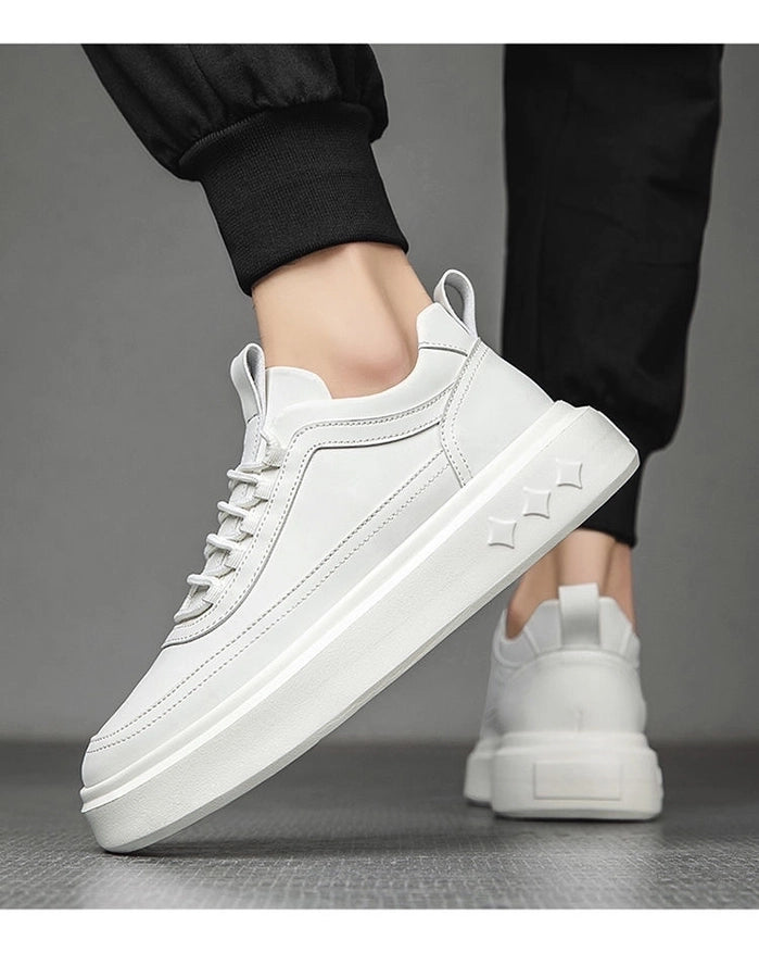 Summer new men's shoes breathable trendy  board shoes hidden height thick bottom casual shoes soft bottom white shoes men