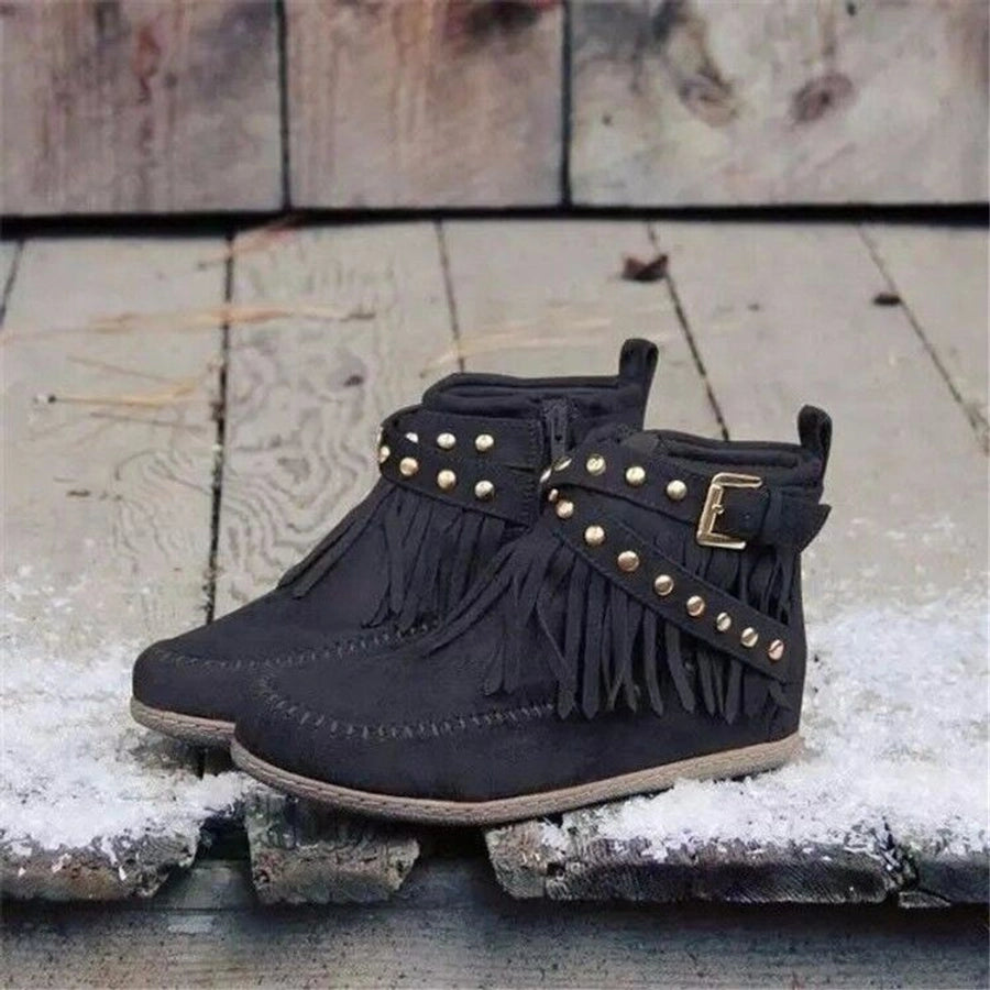 women's streetwear solid color round toe martin boots