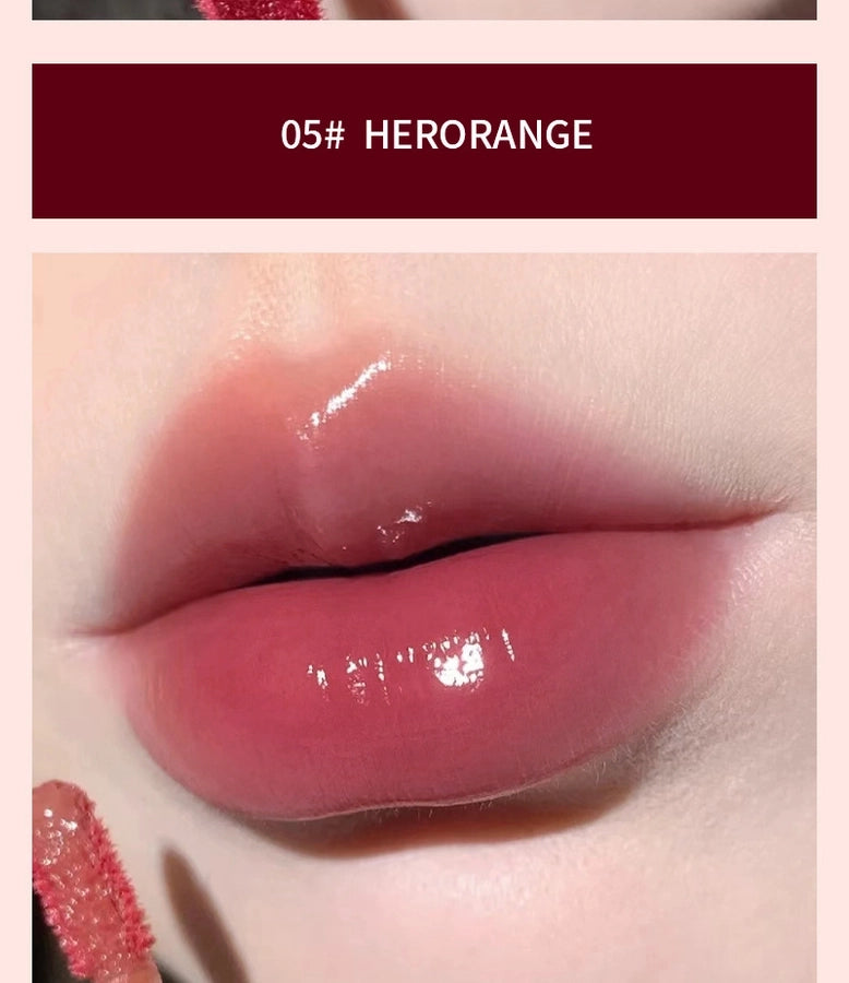 HERORANGE ~ juice glossy mirror lip glaze light moisturizing moisturizing glass lip gloss student party cheap makeup