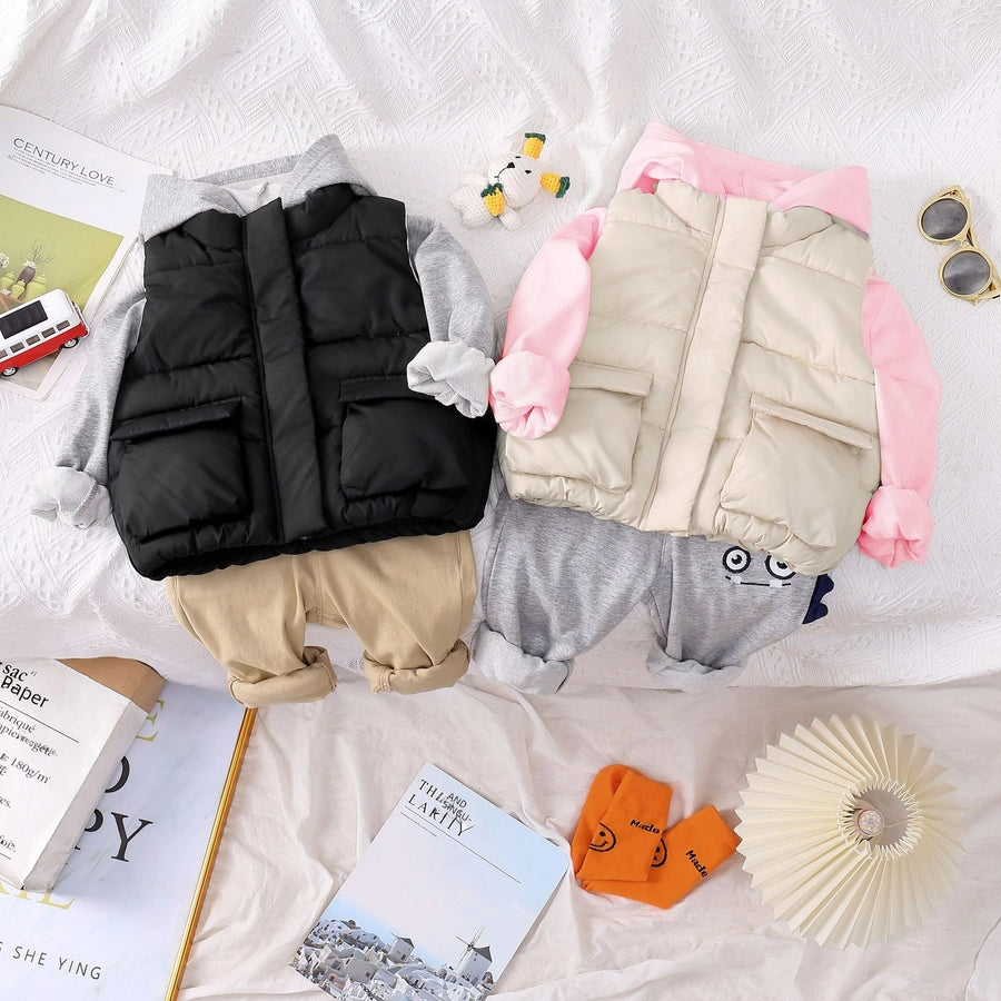 Autumn and Winter New Children's Vest Boys' Girls' Baby Thickened Warm Stylish Lamb Down Cotton Vest for Outer Wear