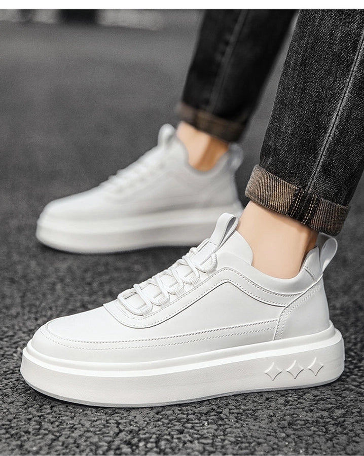 Summer new men's shoes breathable trendy  board shoes hidden height thick bottom casual shoes soft bottom white shoes men