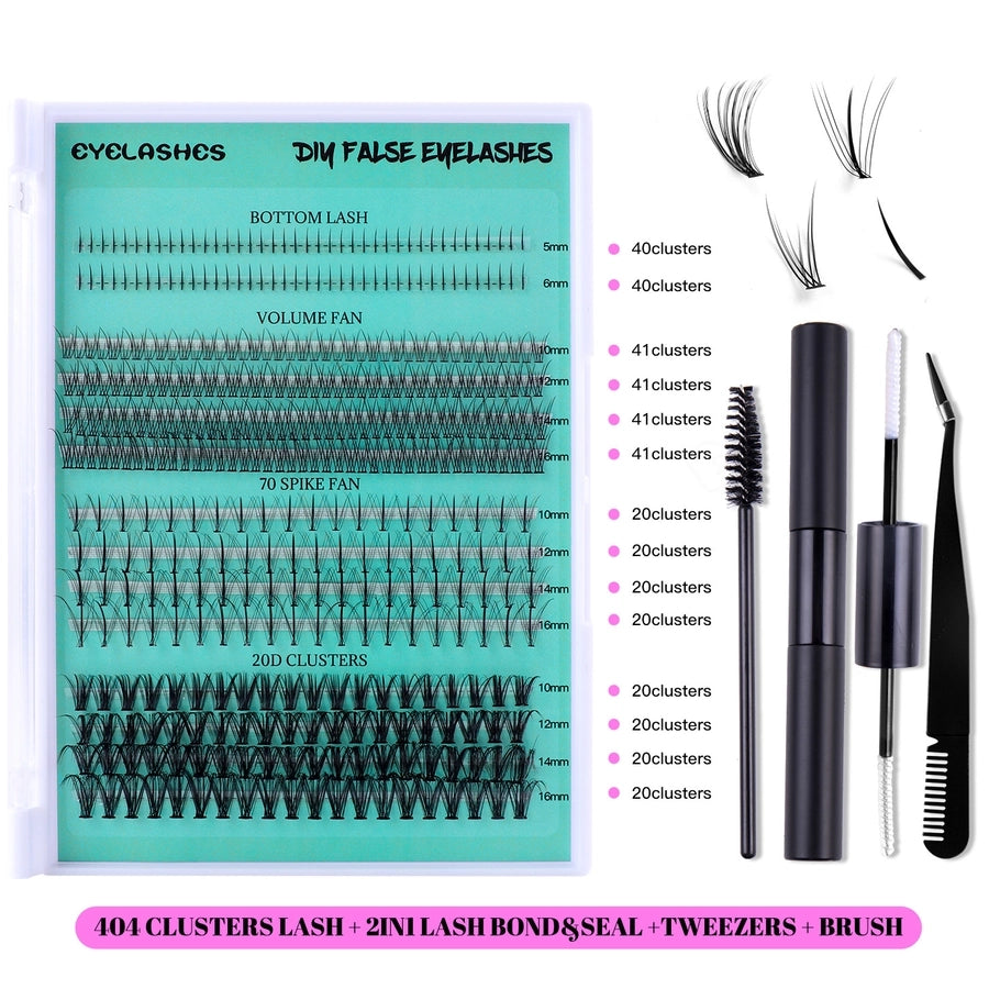 Hot Sale 404 Cluster Large Capacity False Eyelash Lower Eyelash Deviruchi Single Cluster Segmented DIY Eyelash Mix