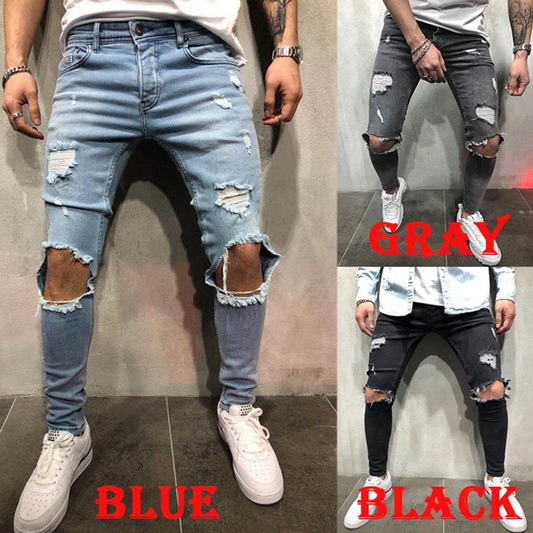 Men's Geometric Streetwear Skinny Men's Bottoms