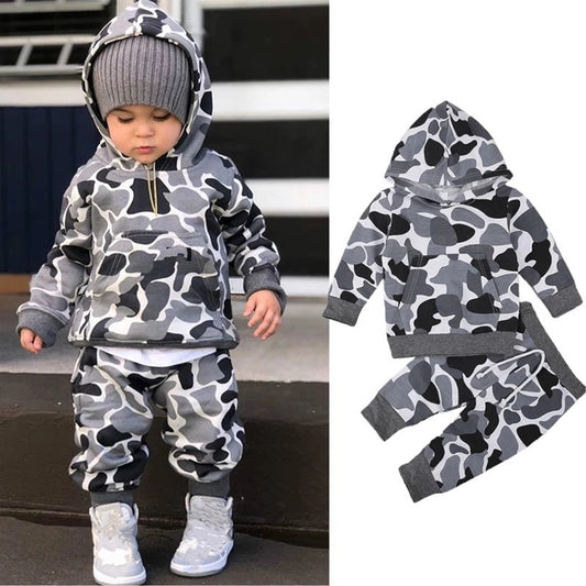 Casual Simple Style Camouflage Cotton Boys Clothing Sets