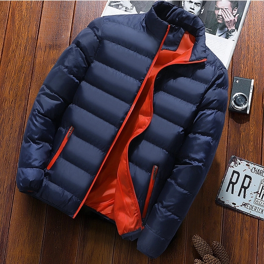 winter thickening exercise cotton-padded coat men's stand collar cardigan outdoor cotton-padded jacket casual jacket warm men