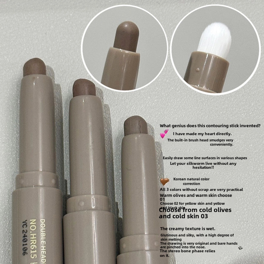 HERORANGE ~  cosmetic pen with brush nose shadow shadow dual-purpose natural three-dimensional not easy to take off makeup cosmetic beauty stick women