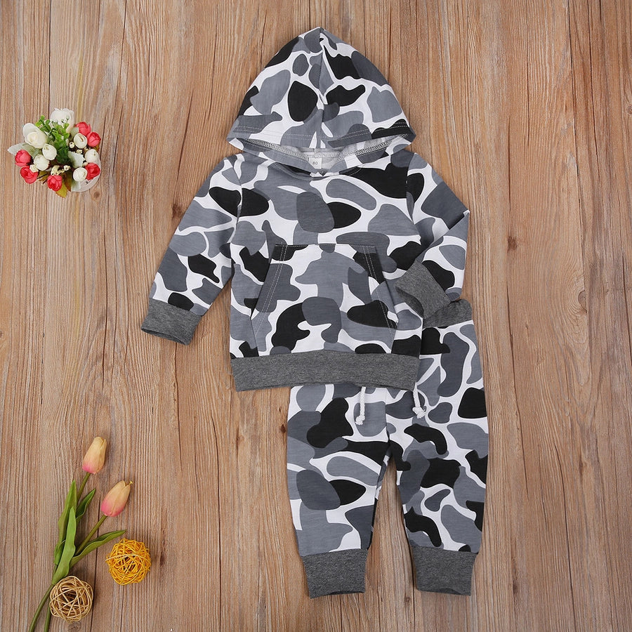 Casual Simple Style Camouflage Cotton Boys Clothing Sets