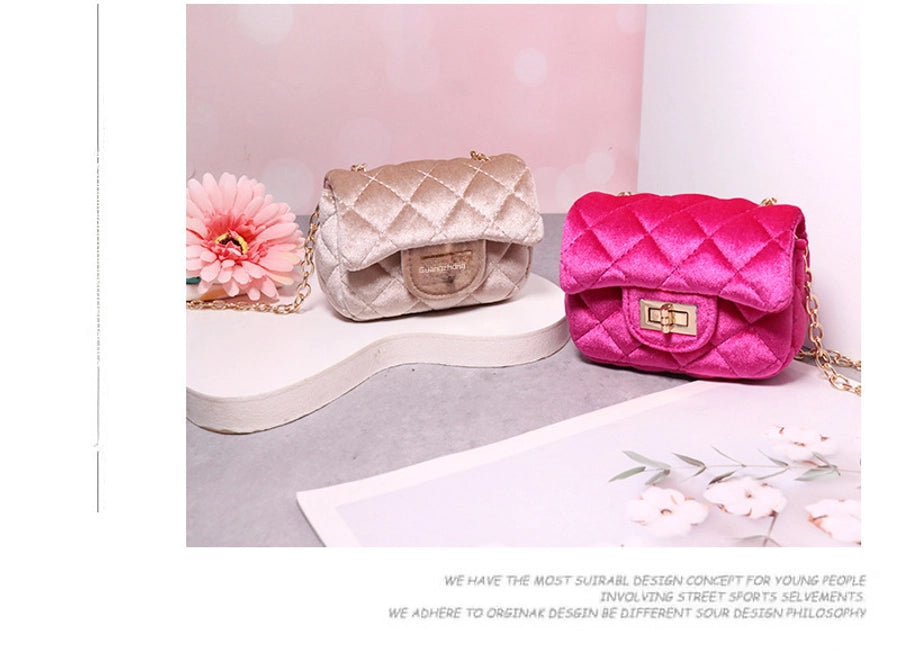 New Girl Bag Small Bag Spring and Autumn New Girl Golden Velvet Water Chestnut Fashion Shoulder Bag Mini Crossbody Bag