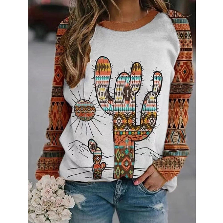 women's hoodie long sleeve hoodies & sweatshirts printing vintage style ethnic style printing