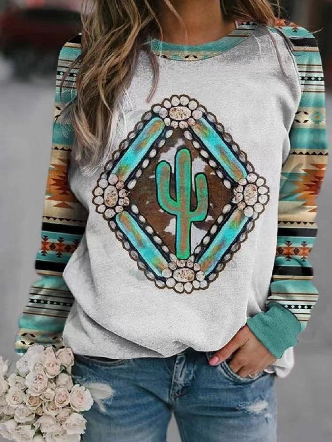 women's hoodie long sleeve hoodies & sweatshirts printing vintage style ethnic style printing