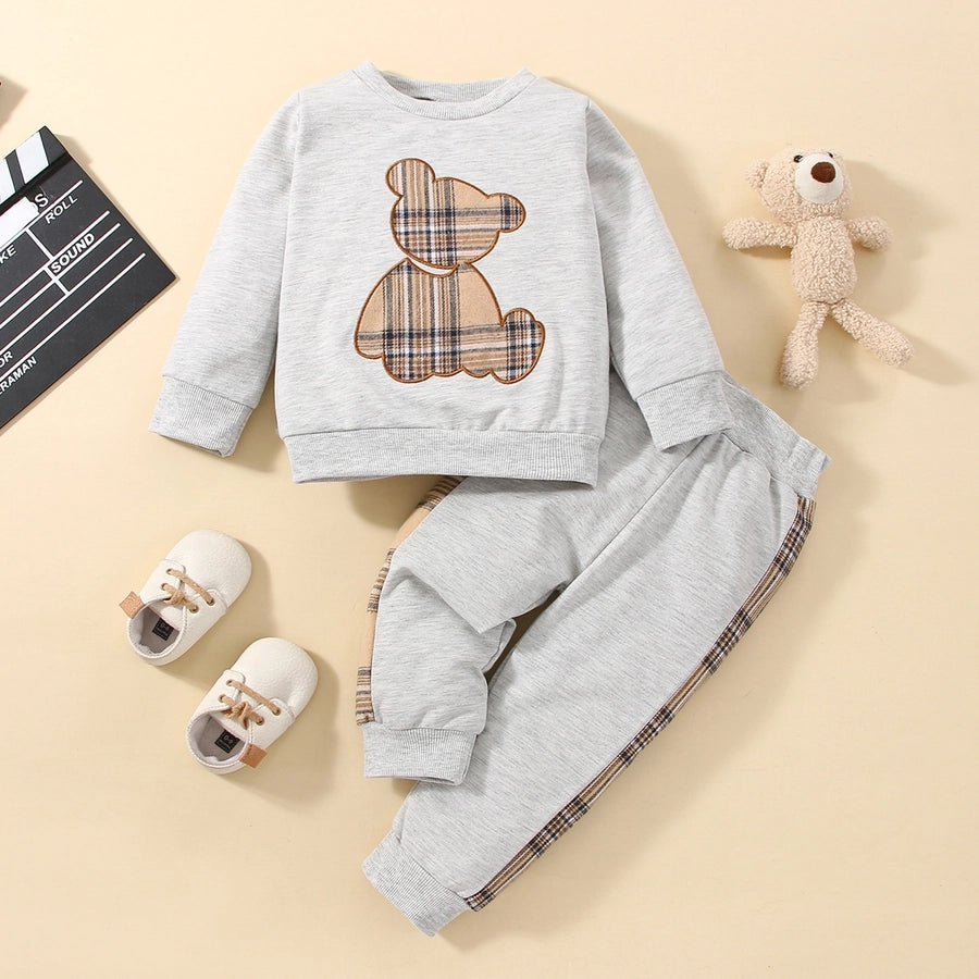 fashion bear cotton boys clothing sets