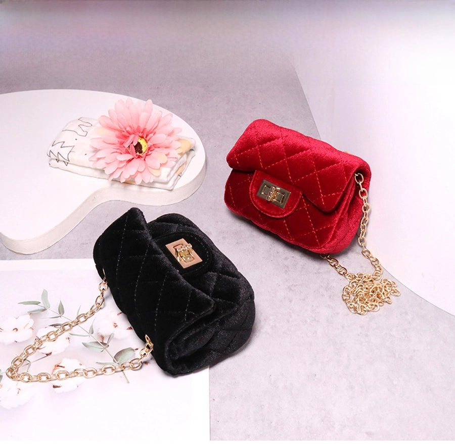 New Girl Bag Small Bag Spring and Autumn New Girl Golden Velvet Water Chestnut Fashion Shoulder Bag Mini Crossbody Bag