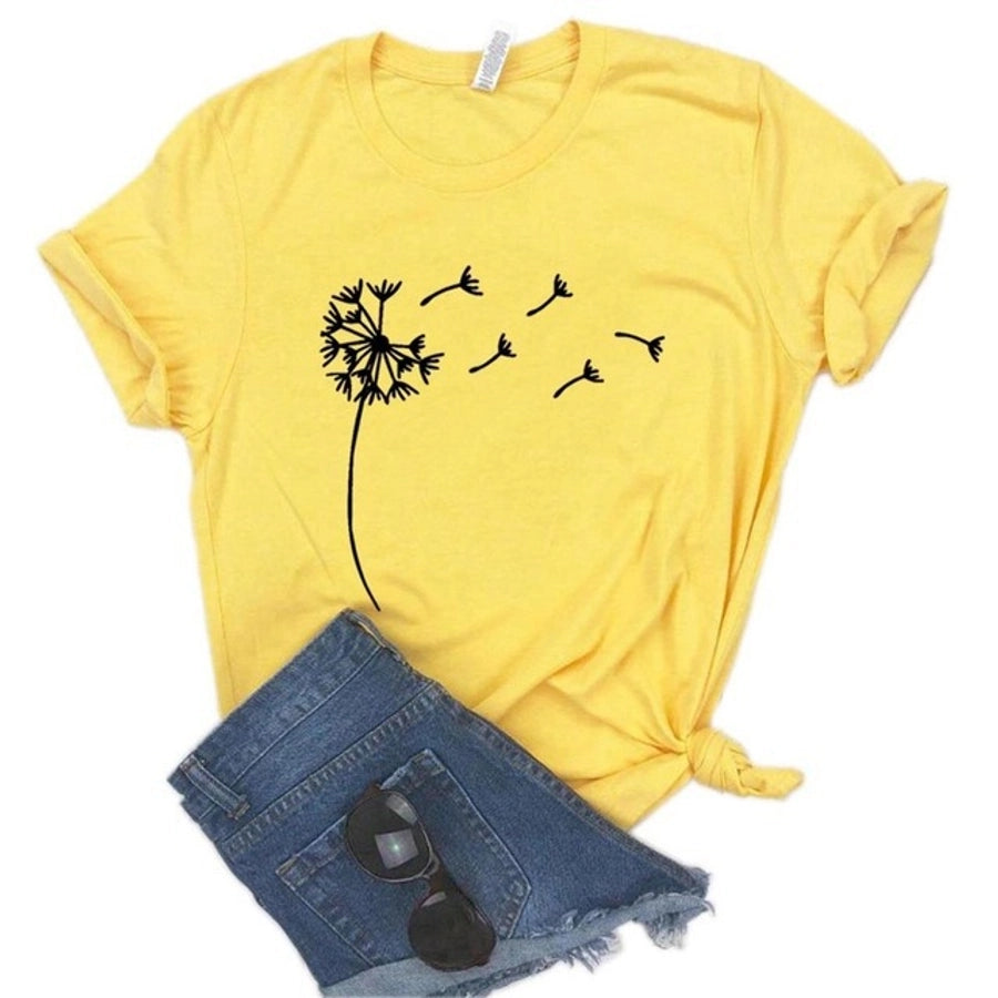 Men's T-shirt Short Sleeve T-Shirts Printing Casual Dandelion