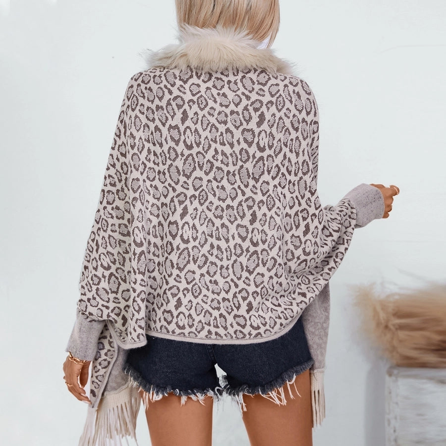 Women's Simple Style Classic Style Leopard Tassel Pullovers Coat Casual Jacket