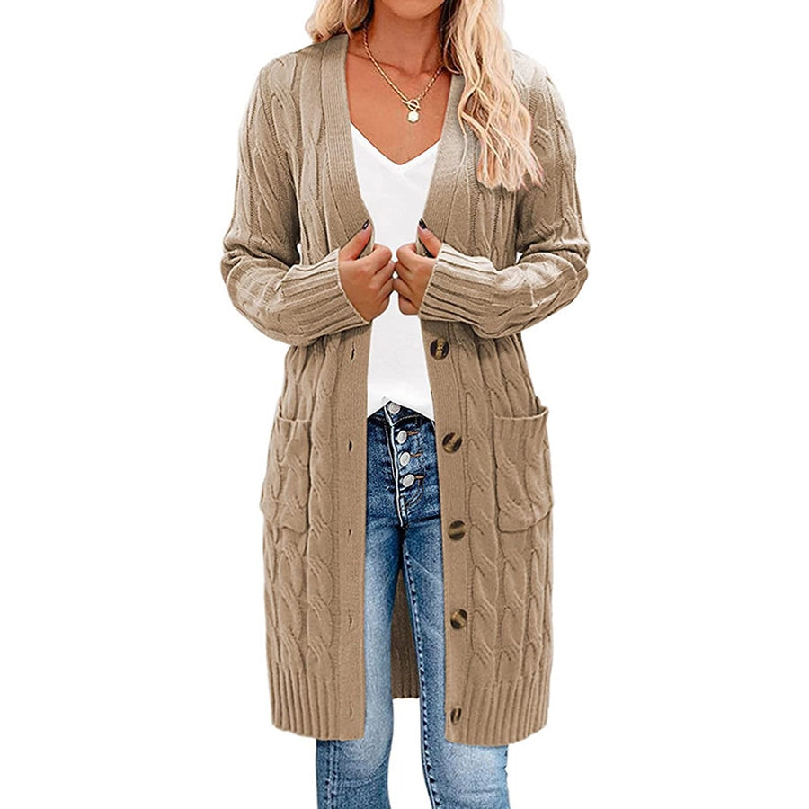 Women's Cardigan Sweater Long Sleeve Sweaters & Cardigans Casual Elegant Solid Color