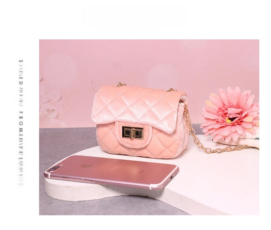 New Girl Bag Small Bag Spring and Autumn New Girl Golden Velvet Water Chestnut Fashion Shoulder Bag Mini Crossbody Bag