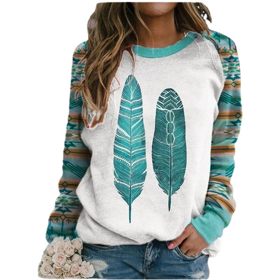 women's hoodie long sleeve hoodies & sweatshirts printing vintage style ethnic style printing