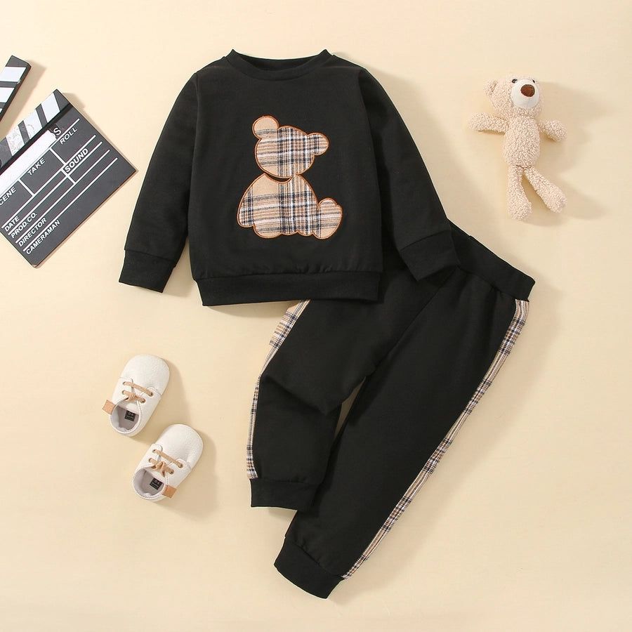 fashion bear cotton boys clothing sets