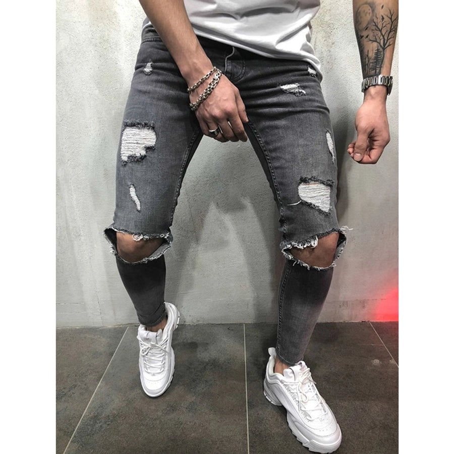 Men's Geometric Streetwear Skinny Men's Bottoms