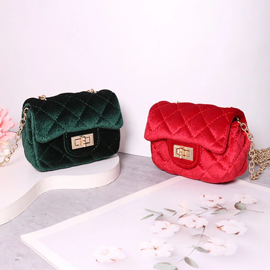 New Girl Bag Small Bag Spring and Autumn New Girl Golden Velvet Water Chestnut Fashion Shoulder Bag Mini Crossbody Bag