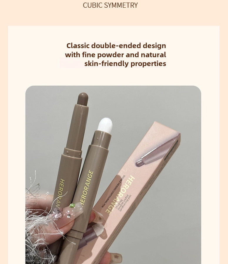 HERORANGE ~  cosmetic pen with brush nose shadow shadow dual-purpose natural three-dimensional not easy to take off makeup cosmetic beauty stick women