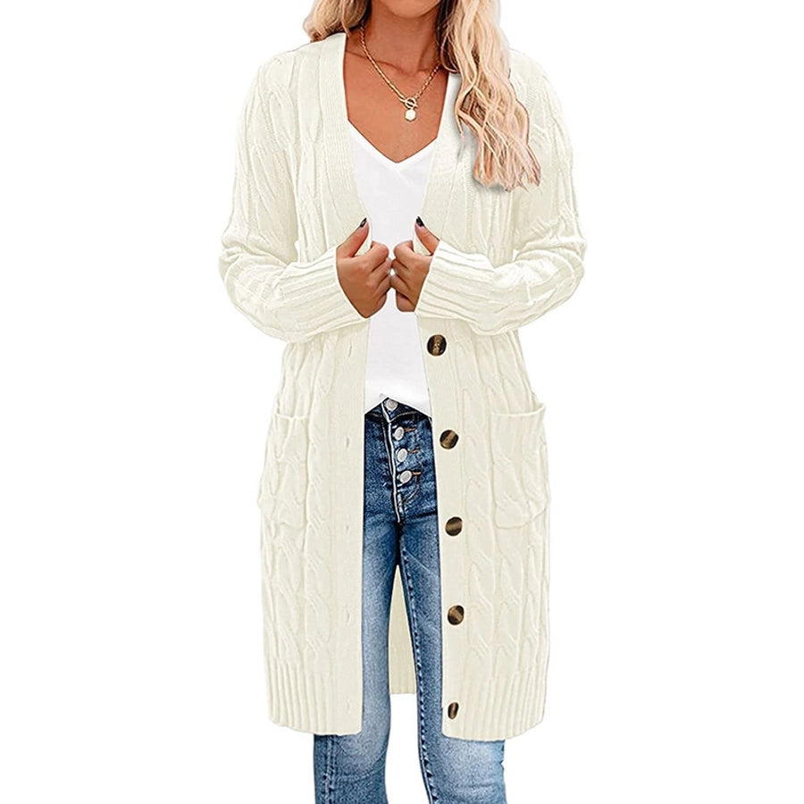 Women's Cardigan Sweater Long Sleeve Sweaters & Cardigans Casual Elegant Solid Color