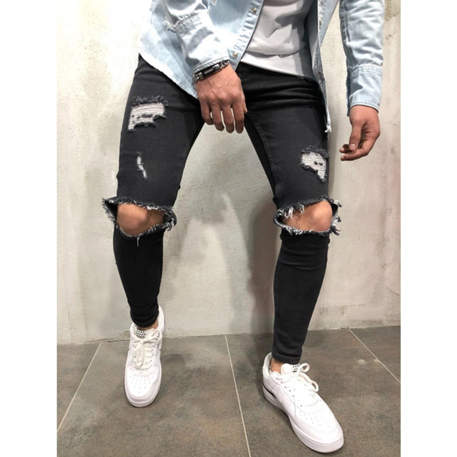 Men's Geometric Streetwear Skinny Men's Bottoms