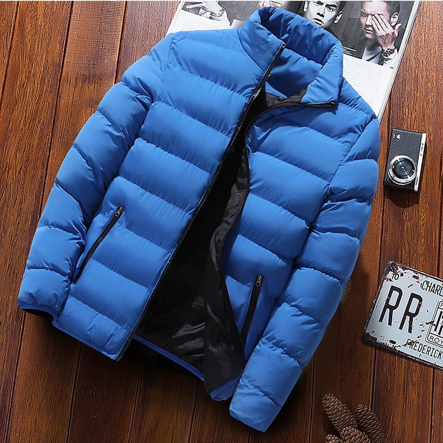 winter thickening exercise cotton-padded coat men's stand collar cardigan outdoor cotton-padded jacket casual jacket warm men