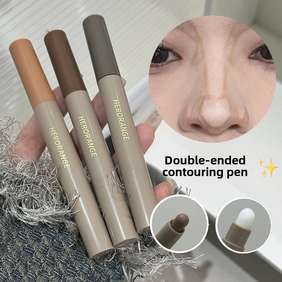 HERORANGE ~  cosmetic pen with brush nose shadow shadow dual-purpose natural three-dimensional not easy to take off makeup cosmetic beauty stick women