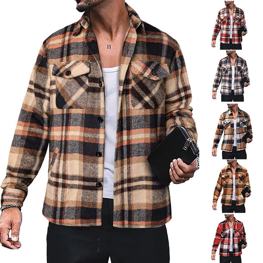 Men's Plaid Blouse Men's Clothing